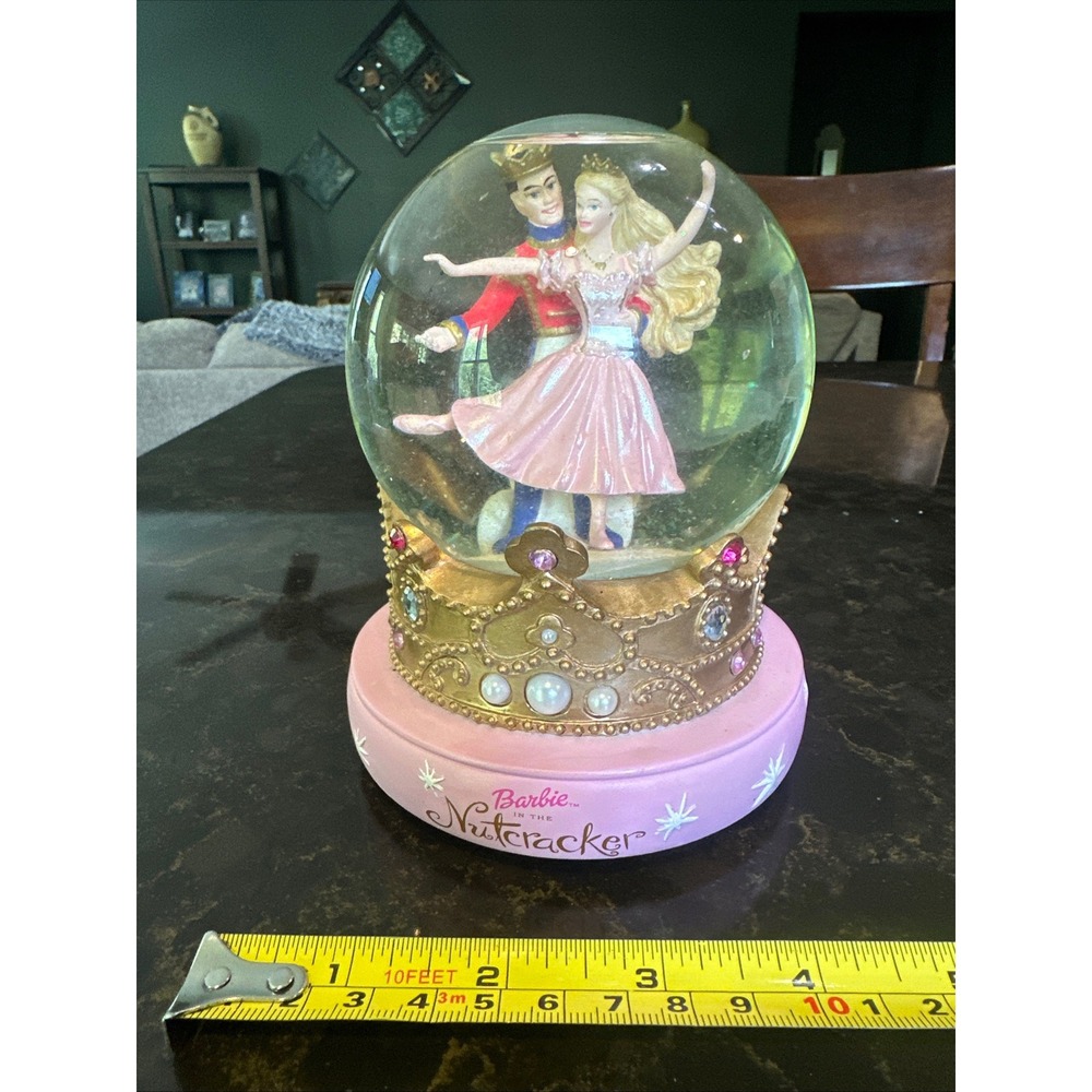VERY RARE Barbie the Nutcracker Musical Snow Globe Waltz of the Flowers Crn Base
